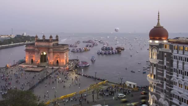 Янв 2018 Индия Мумбаи Махараштра Ворота Индии Памятник Честь Высадки — стоковое видео