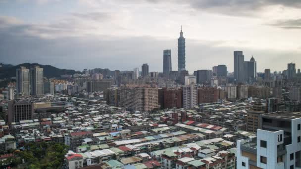 Mars 2018 Taiwan Taipei City Skyline Och Taipei 101 Byggnad — Stockvideo