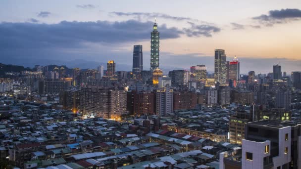 Μάρτιος 2018 Ταϊβάν Ταϊπέι City Skyline Και Taipei 101 Κτίριο — Αρχείο Βίντεο