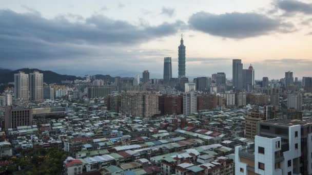 Maart 2018 Taiwan Taipei City Skyline Taipei 101 Gebouw — Stockvideo