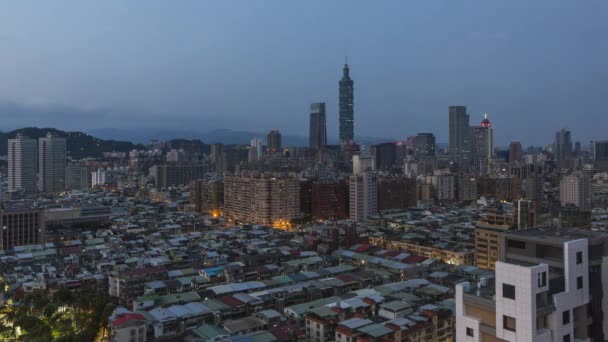 Mars 2018 Taiwan Taipei City Skyline Och Taipei 101 Byggnad — Stockvideo