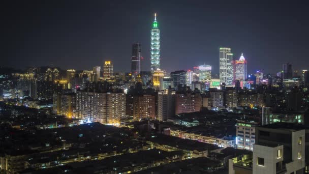 Mart 2018 Tayvan Taipei Şehir Silueti Taipei 101 Binası — Stok video