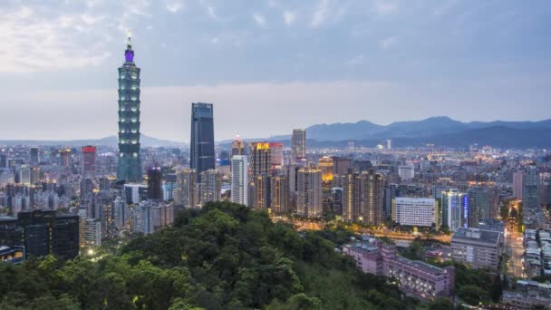 Marzo 2018 Taiwán Taipei City Skyline Edificio Taipei 101 — Vídeo de stock