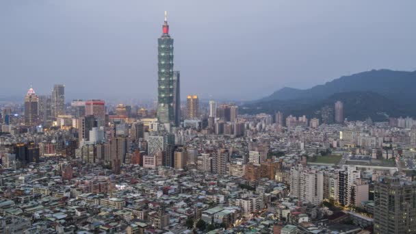 Março 2018 Taiwan Taipei Skyline Cidade Edifício Taipei 101 — Vídeo de Stock
