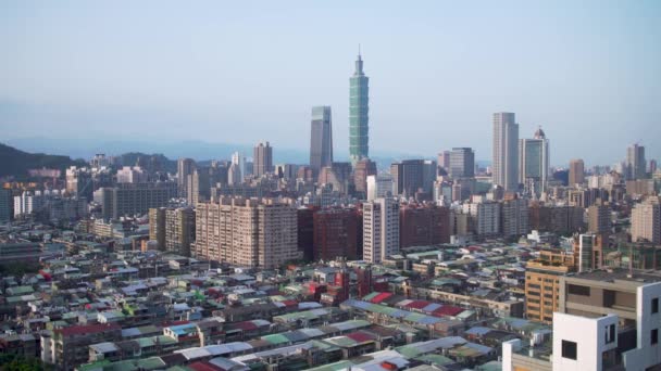 Marzo 2018 Taiwán Taipei City Skyline Edificio Taipei 101 — Vídeo de stock