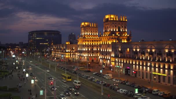 Porte Minsk Piazza Della Stazione Minsk Bielorussia — Video Stock