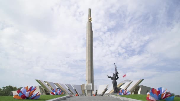 Minsk Hero City Obelisk Meter Hoher Obelisk Victors Avenue Minsk — Stockvideo