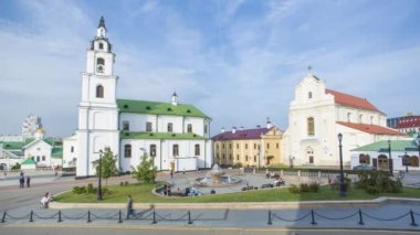 Minsk, Belarus - CIRCA 2018: Kutsal Ruh 'un Ortodoks Katedrali, Trinity bölgesi