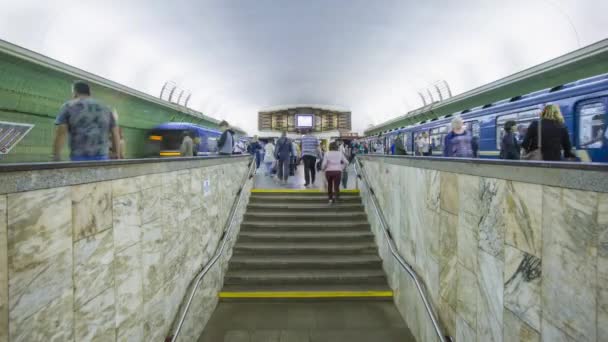 Metro Station Minsk Belarus Time Lapse — Stock Video