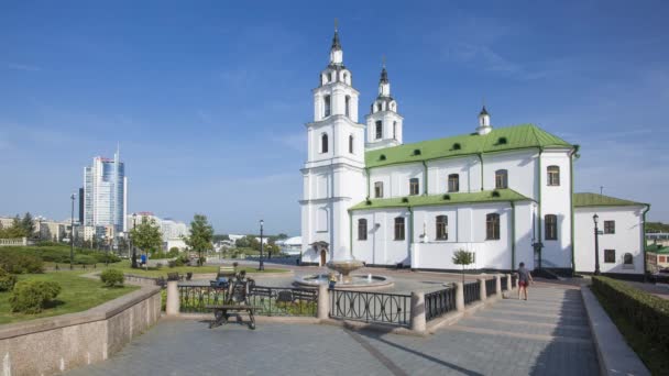 Minsk Bělorusko Circa 2018 Ortodoxní Katedrála Ducha Okres Trojice — Stock video