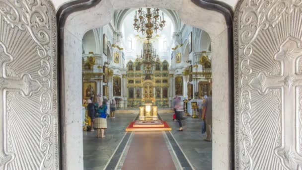 Interior Dari Katedral Ortodoks Roh Kudus Distrik Trinity Minsk Belarus — Stok Video