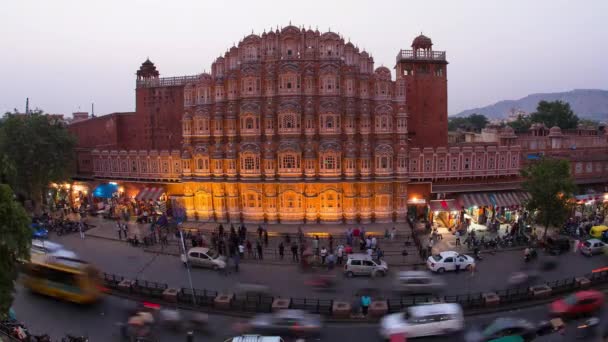 Хава Махал Палац Вітрів Збудований 1799 Року Джайпур Раджастхан Індія — стокове відео