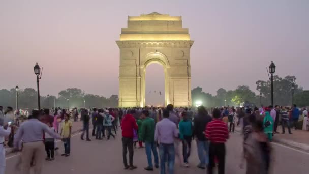 Hindistan Kapısı Delhi Yeni Delhi Uttar Pradesh Hindistan Zaman Aşımı — Stok video