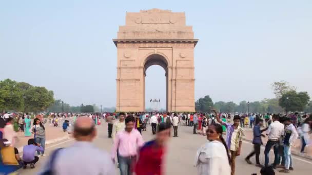 India Gate Delhi Neu Delhi Uttar Pradesh Indien Zeitraffer — Stockvideo