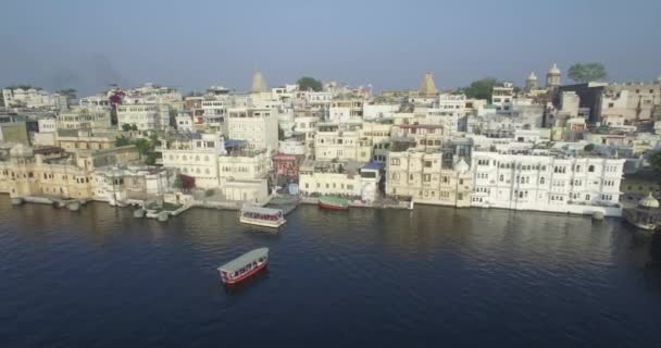 Lac Pichola Udaipur Rajasthan Inde Aérien — Video