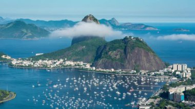 Pao Acucar veya Sugar Somun Dağı ve Botafogo Körfezi, Rio de Janeiro, Brezilya, Güney Amerika 