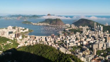 Pao Acucar veya Sugar Somun Dağı ve Botafogo Körfezi, Rio de Janeiro, Brezilya, Güney Amerika 