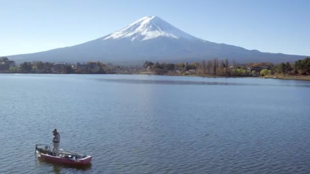 Japón Isla Honshu Región Del Monte Fuji Lago Kawaguchi Con — Vídeos de Stock