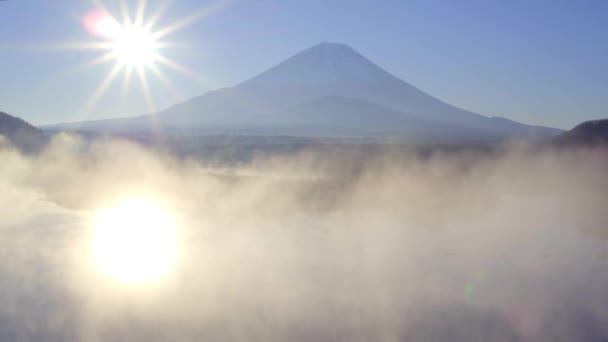 Схід Сонця Над Shoji Озеро Гору Фудзі Fuji Hazone Ідзу — стокове відео