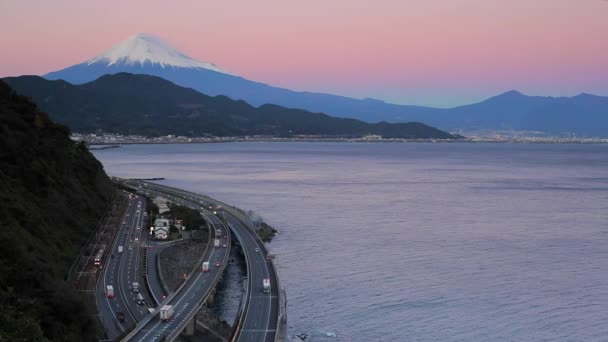 Fuji Tráfego Expressa Tomei Shizuoka Honshu Japão — Vídeo de Stock