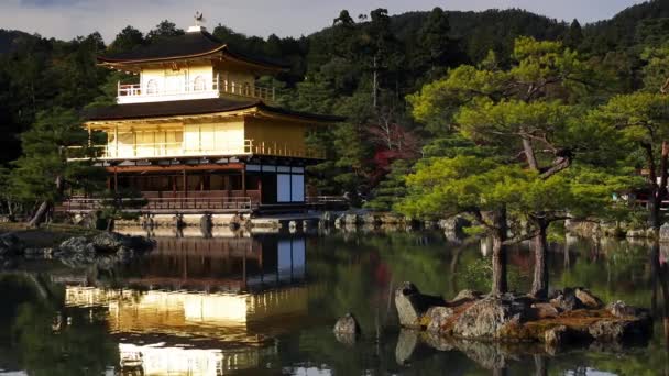Kinkaku Oder Goldener Pavillon Kita Kyoto Kansai Japan — Stockvideo