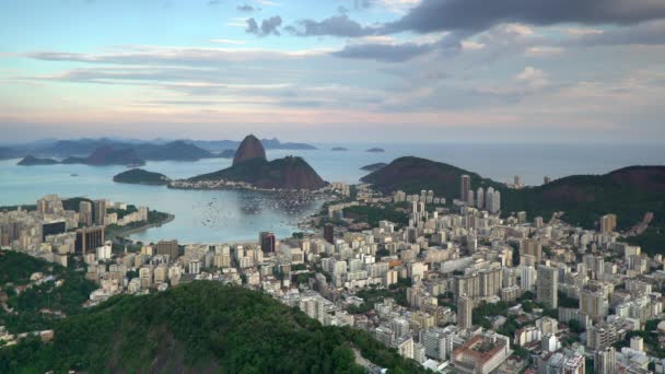 Pao Acucar Oder Zuckerhut Und Die Bucht Von Botafogo Rio — Stockvideo