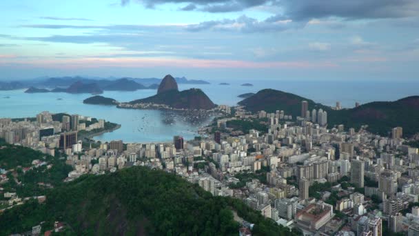 Pao Acucar Oder Zuckerhut Und Die Bucht Von Botafogo Rio — Stockvideo