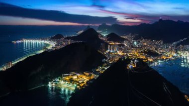 Sugar Loaf Dağı (Pao de Acucar), Rio de Janeiro, Brezilya, Güney Amerika - 4K zaman aşımı