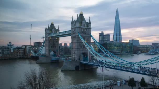 Zeitraffer Der Tower Bridge London England Großbritannien Europa — Stockvideo