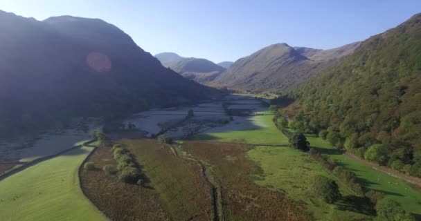 Anglia Kumbria Park Narodowy Lake District Dolina Borrowdale Kierunku Stonethwaite — Wideo stockowe