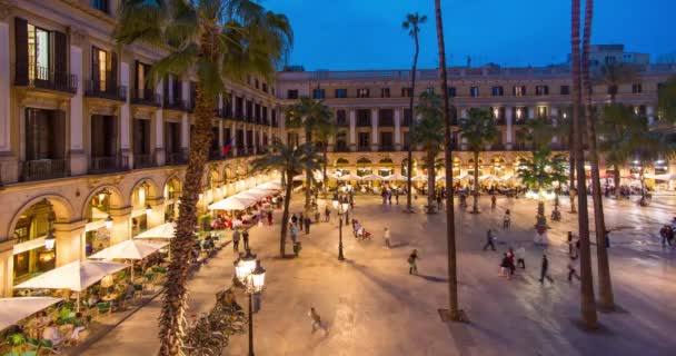 Placa Reial Barrio Gotico District Rambla Barcelona Sapin Time Lapse — Vídeo de Stock