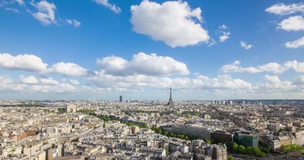 Tour Eiffel Vue Aérienne Surélevée Sur Les Toits Paris France — Video