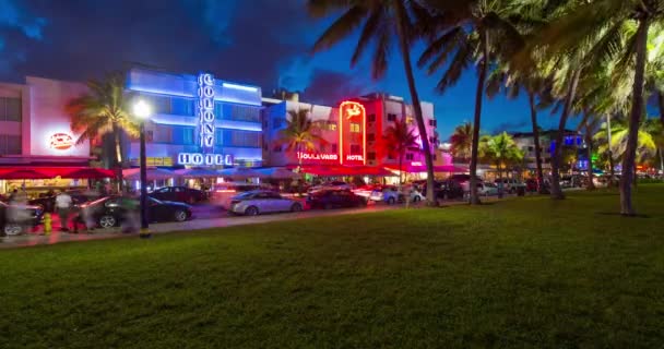 Art Deco District Ocean Drive South Beach Miami Beach Miami — Stockvideo