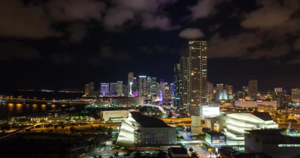 Biscayne Bulvarı Nın Miami Florida Abd Nin Ufuk Çizgisinin Manzarası — Stok video