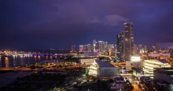 Высокий Вид Бульвар Бискейн Панорамный Вид Майами Флорида Сша Время — стоковое видео
