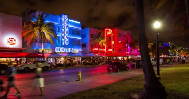 Art Deco District Ocean Drive South Beach Miami Beach Miami — 图库视频影像