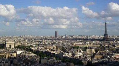 Şehir ve Eyfel Kulesi, çatılardan bakıldığında Paris, Fransa, Avrupa