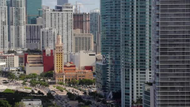 Biscayne Bulvarı Nın Miami Florida Abd Nin Ufuk Çizgisinin Manzarası — Stok video