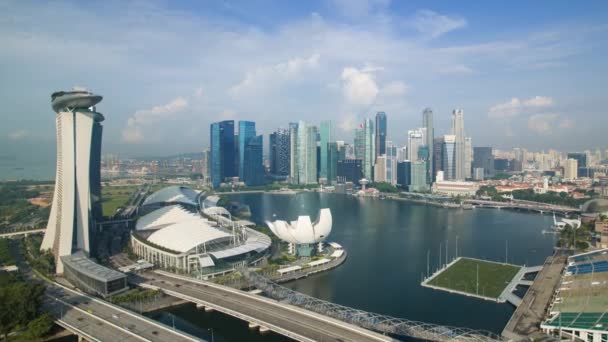 South East Asia, Singapore, view of the Downtown Singapore skyline and Marina Bay