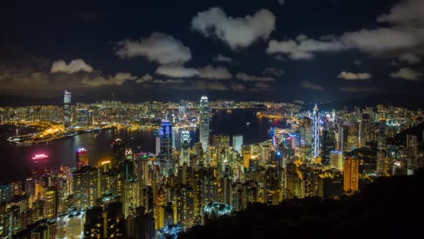 Вид Город Викторию Харбур Виктории Пик Гонконг Китай — стоковое видео