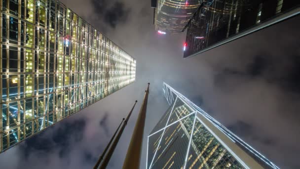 Low Angle View Skyscrappers Central Hong Kong Island Hong Kong — Stock Video