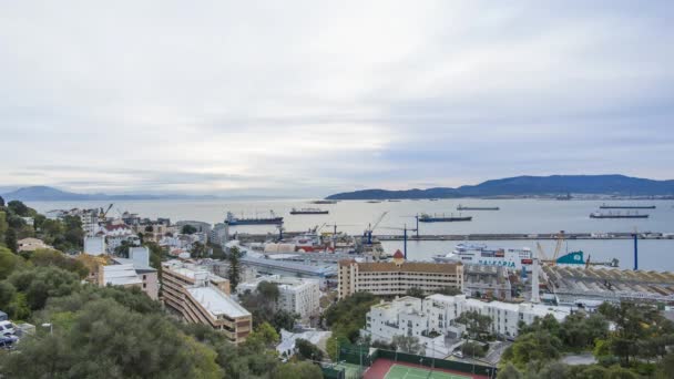 Tempo Decorrido Estreito Gibraltar Costa Africana Marrocos Gibraltar Reino Unido — Vídeo de Stock