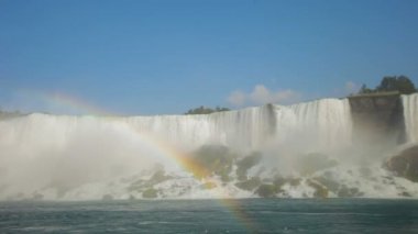 Niagara ve American Falls geniş çekim tekne görünümü