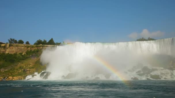 Weitwinkelaufnahmen Von Niagara Und Amerikanischen Stürzen Aus Der Sicht Des — Stockvideo