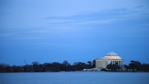Vista Lejana Del Monumento Jefferson Washington — Vídeo de stock