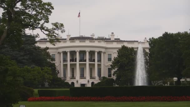 Piękny Widok Fontannę Biały Dom Waszyngton Stany Zjednoczone Ameryki Wideo Stockowe