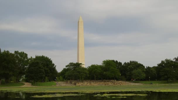 Far View Washington Obelisk Park Washington Usa — стоковое видео