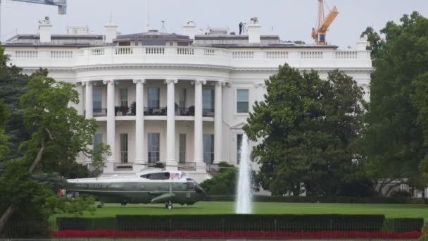 Helicóptero Frente Casa Blanca Washington — Vídeos de Stock