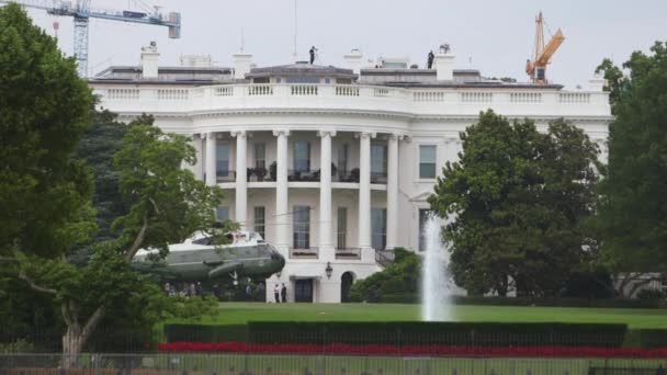 Helikopter Przód Biały Dom Waszyngton Stany Zjednoczone Ameryki — Wideo stockowe