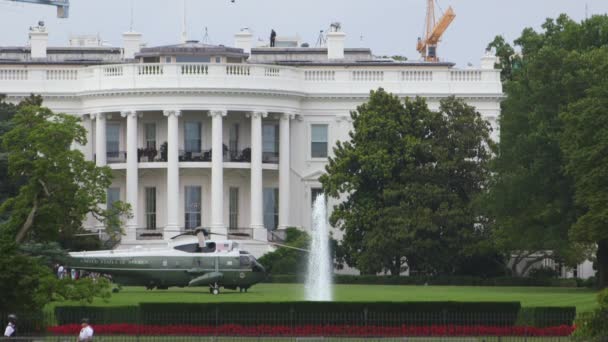 Helikoptern Framför Vita Huset Washington Usa — Stockvideo